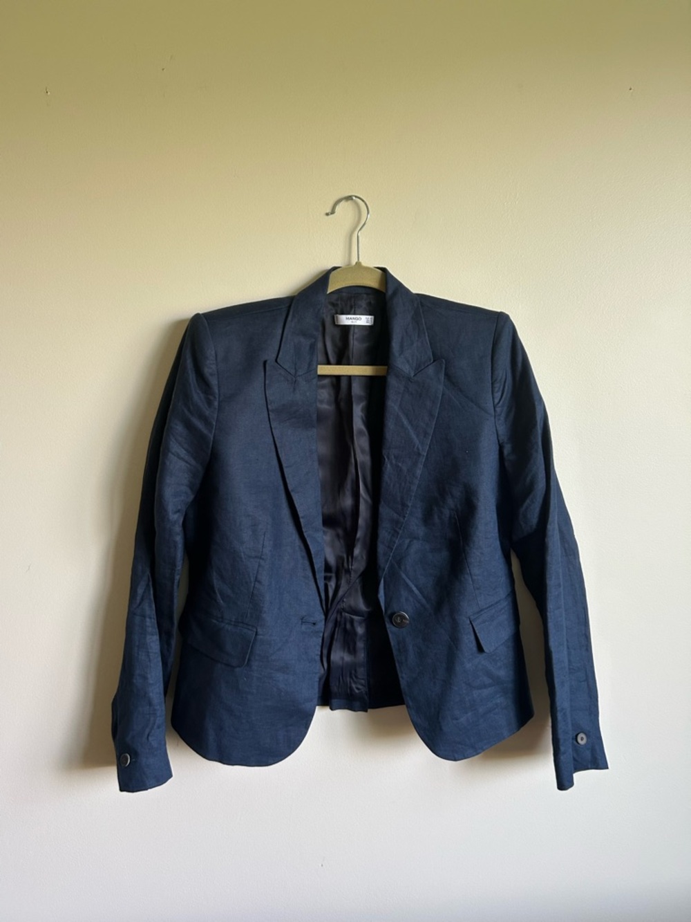 MANGO Tailored Single-Button Jacket 100%Linen
